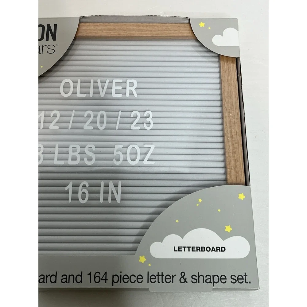 Moon And Stars Letter & Announcement Board with 164 Letters & Shape Set NWT